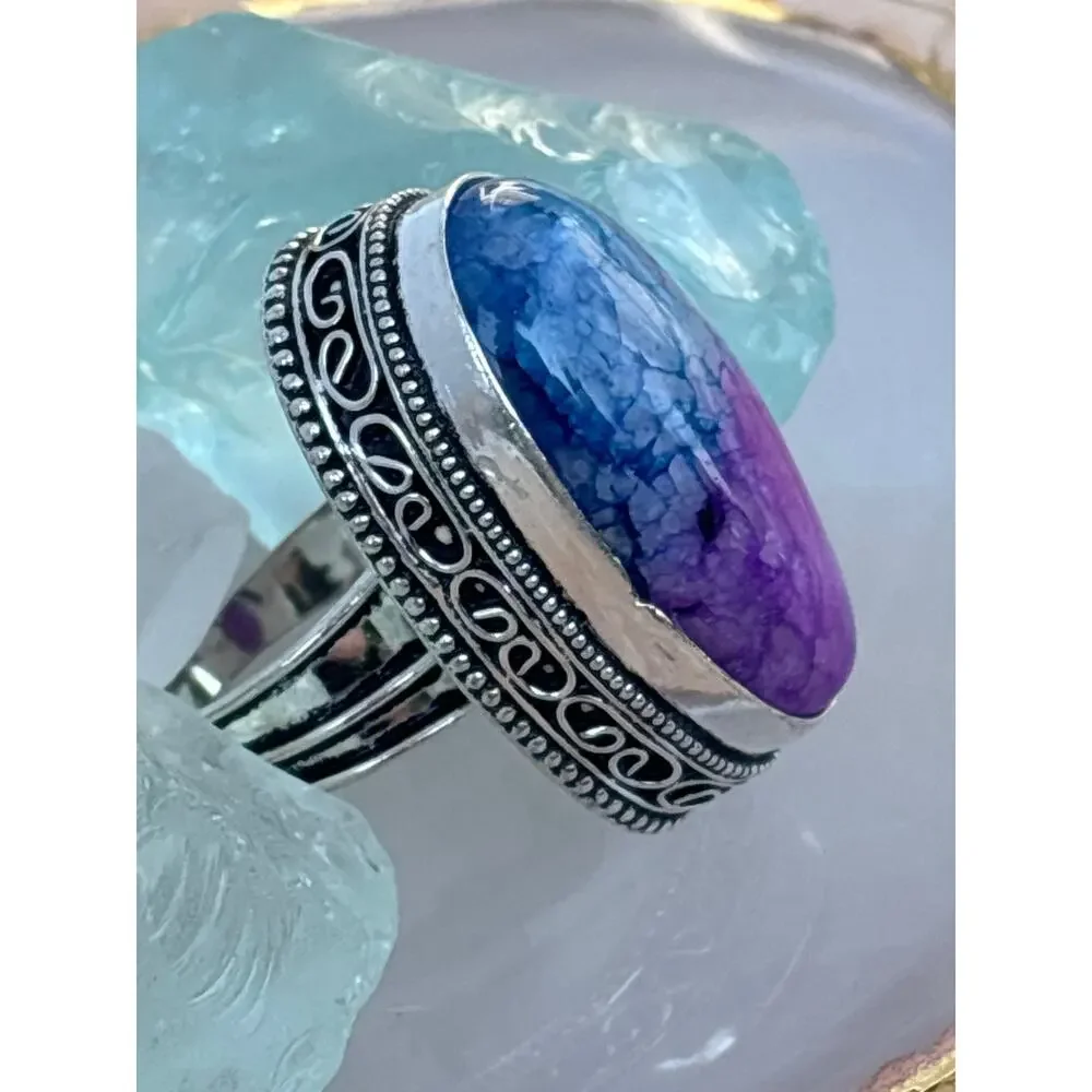 925 Sterling Rainbow Quartz Ring Size 7 - Picture 3 of 5